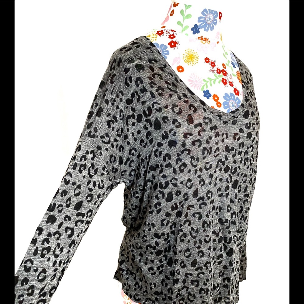 Rails Animal Print Long Sleeve V-Neck Tee
